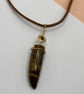 Yellow tiger's eye horn pendant with copper wirework - Image 4