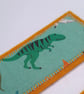 Dinosaur themed Bookmark for child - fabric and felt, aqua mini dinos - Image 4