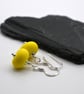 small yellow lampwork glass earrings