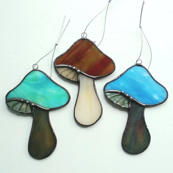 Stained Glass Magic Mushroom Ornament