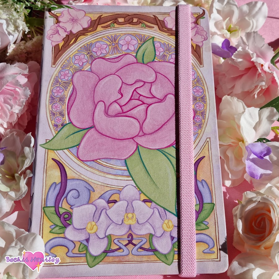 Spring Nouveau Journal - Leatherette Dot Grid Journal - Pastel Gifts