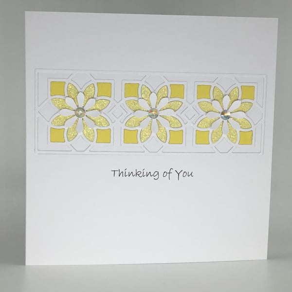 Thinking of You - yellow geometric floral