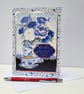 Auntie Birthday Card – Elegant Blue Floral Handmade Card - Image 2