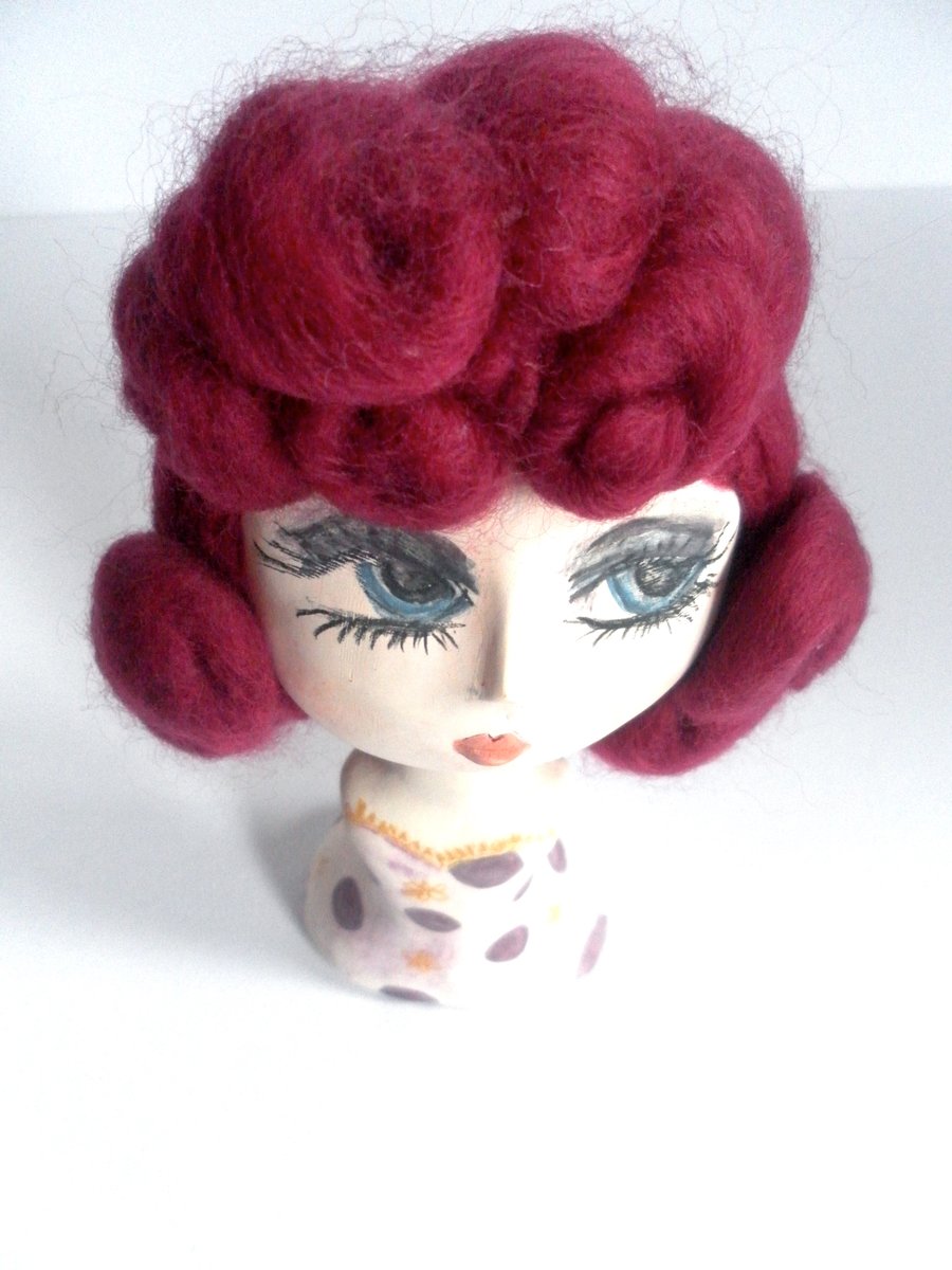 PORCELAIN & MERINO WOOL 1950s LADY FIGURE