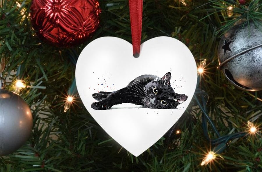 Black Cat Art (Assorted)Ornaments.Black Cat Art Decoration,Black Cat Art Tree Or