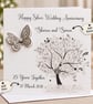 Silver Wedding Anniversary Handmade Card 25th Wedding Anniversary Gift - Image 2