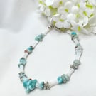Larimar & Shell Bead Bracelet