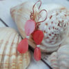 Rose Gold Plated Shell Orange Red Earrings