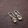 Silver Wire Wrapped Faceted Citrine Briolette Drop Earrings