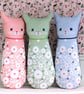 Green Cat Cushion - Colourful Fabric Cat - Decorative Animal Cushion - Cat Gift - Image 5