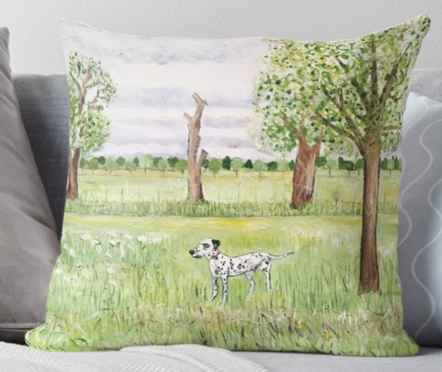 Throw Cushion Featuring The Painting ‘Midsummer In The Park’
