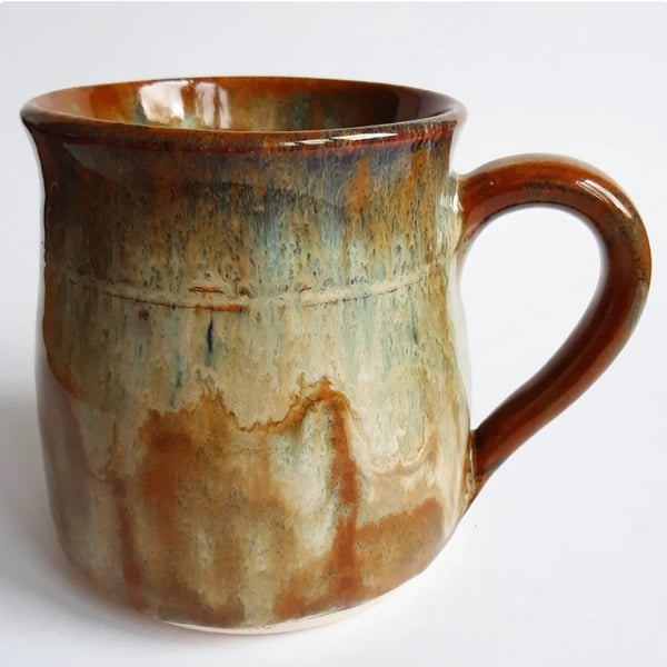 Mug Brown Glazed  - Hand Thrown Stoneware Ceramic Mug 