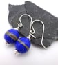 blue sphere lampwork glass earrings - Image 1
