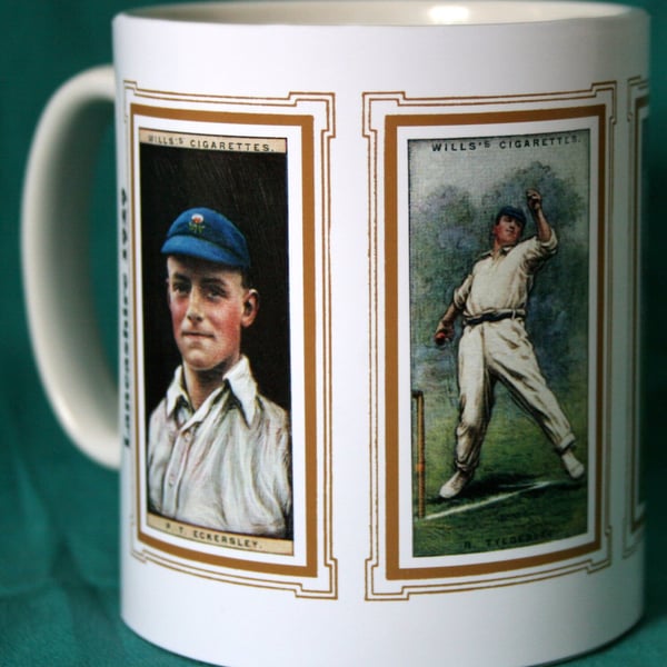 Cricket mug Lancashire 1929 cricket counties P T Eckersley R Tyldesley H Makepea