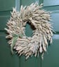 Natural Dried Wheat & Pampas Wreath – Sage Green Velvet Ribbon Scandi Decor - Image 8