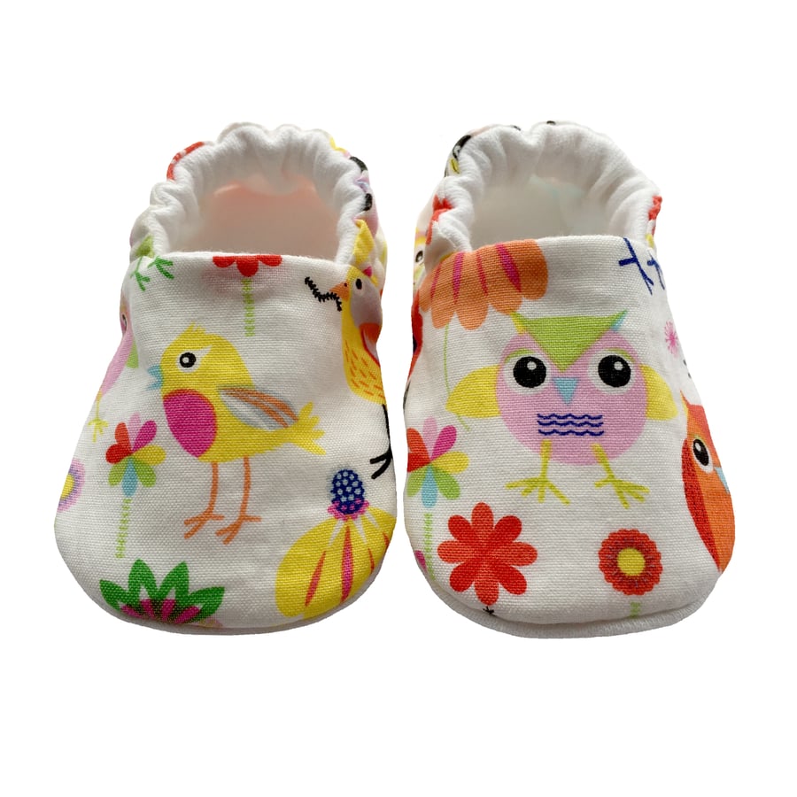Pretty Owls Baby Shoes Organic Moccasins Kids Slipper Pram Shoes Gift Idea 0-9Y