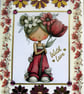 Girl Holding Flower - Hand Crafted Decoupage Greeting Card - With Love 3797