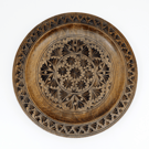Vintage Wood Carved Decorative Plate Manufactured from One Piece of Walnut