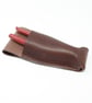 Brown leather holster pouch for secateurs; great gift for gardeners - Image 1