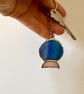 Stained glass thistle key ring, handmade flowers, friends gift