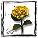 Solaris -Yellow Leather Rose - Gorgeous, floral leather gift.