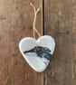 Perfectly Imperfect Sighthound Ceramic Heart Decoration - Valentine, greyhound - Image 1