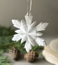 Sculptural White Snowflake Decoration
