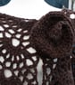 Natural undyed black Jacob wool crochet wrap - design SB188 - Image 5