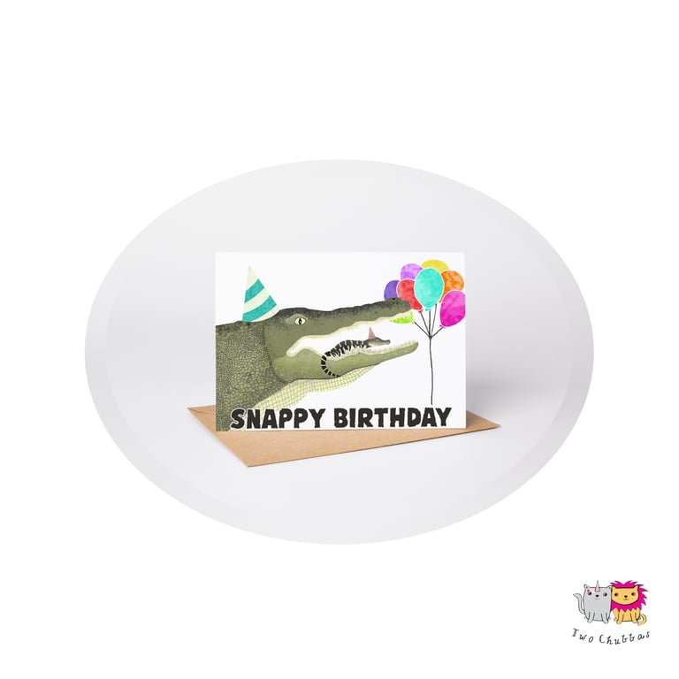 Crocodile Birthday Card, A6 Birthday Card, Cute Animal Birthday Card