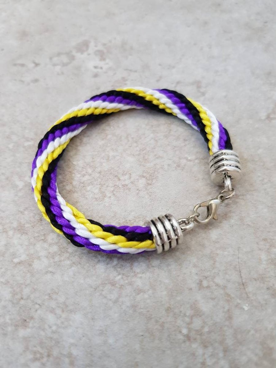 Non Binary Bracelet, Nonbinary Flag, LGBTQIA Jewellery