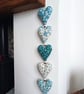 Hanging Heart Decoration - Liberty Fabrics Blue & Green