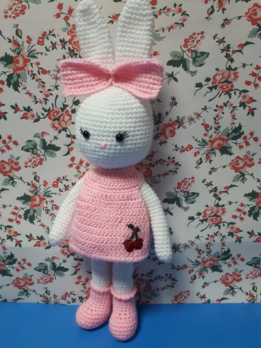 Cherry, crochet doll, handmade, bunny, handmade toys, doll, shower gift for baby