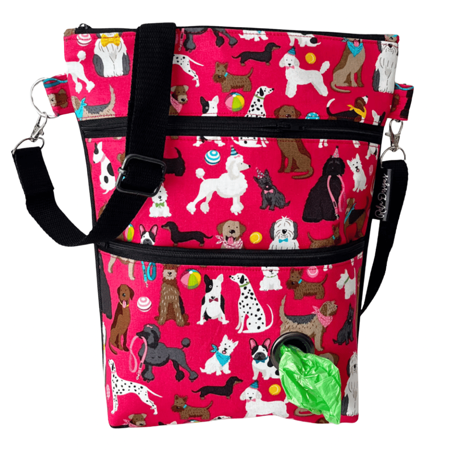 Dog walking bags,assorted dogs