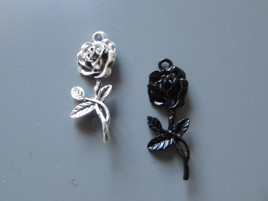 Silver rose Tibetan Jewellery Charm