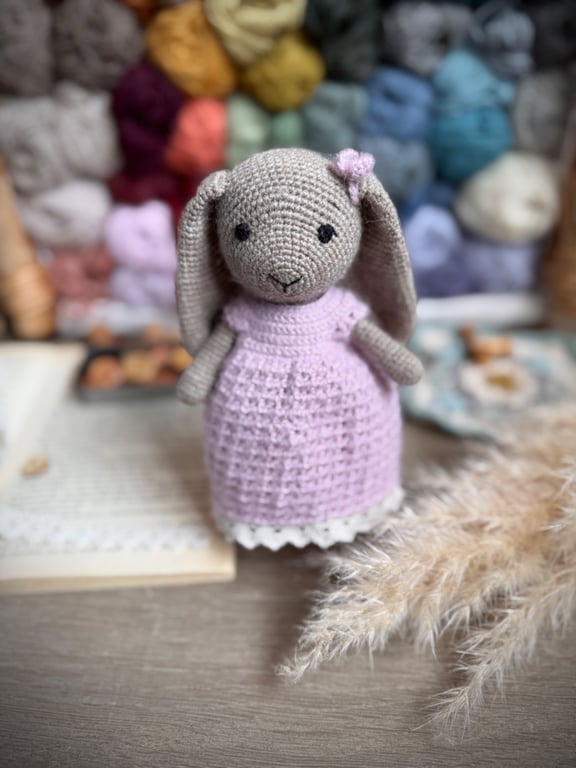 Digital PDF pattern Cottage Style Rabbit Amigurumi Crochet Pattern, Woodland Toy