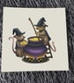 Witch Mice Square Post Card Print - Image 1