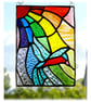 Kingfisher Rainbow Panel Stained Glass Suncatcher 021