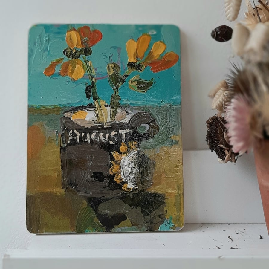 August still life original painting 