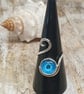 Sterling Silver 925 Adjustable Mandala Glass Cab Ring - Image 7