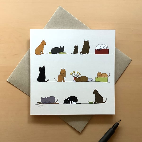 Greetings card - cats - birthday card