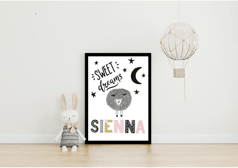 Personalised custom Sweet dreams wall art