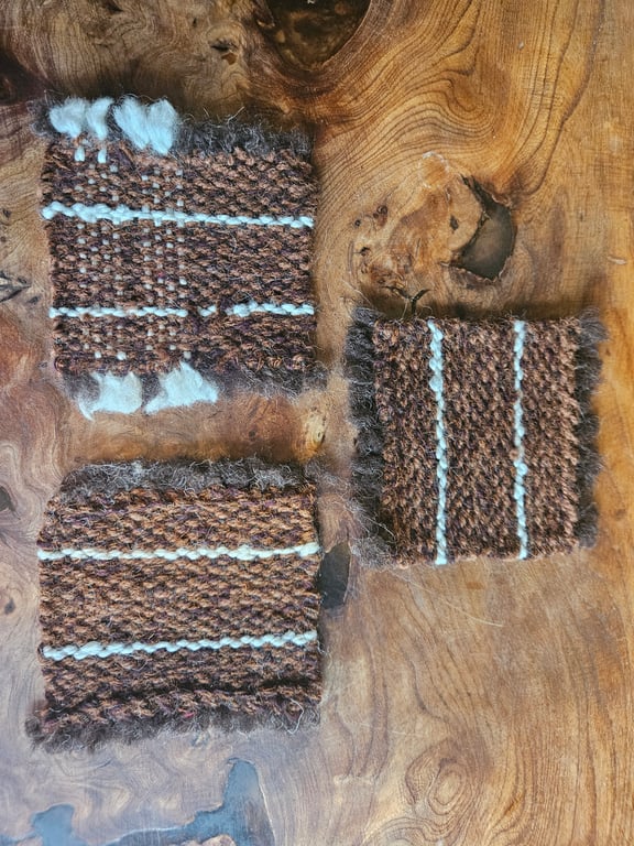 Hand woven wool drinks coasters