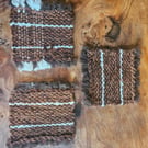 Hand woven wool drinks coasters
