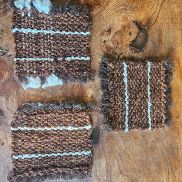 Hand woven wool drinks coasters