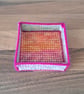 Small tray for small desk items - watercolour pattern with magenta edging - Image 5