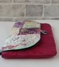 Raspberry pink clutch bag with textile art feature - Image 5