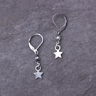 Little Star earrings - small silver star dangle earrings