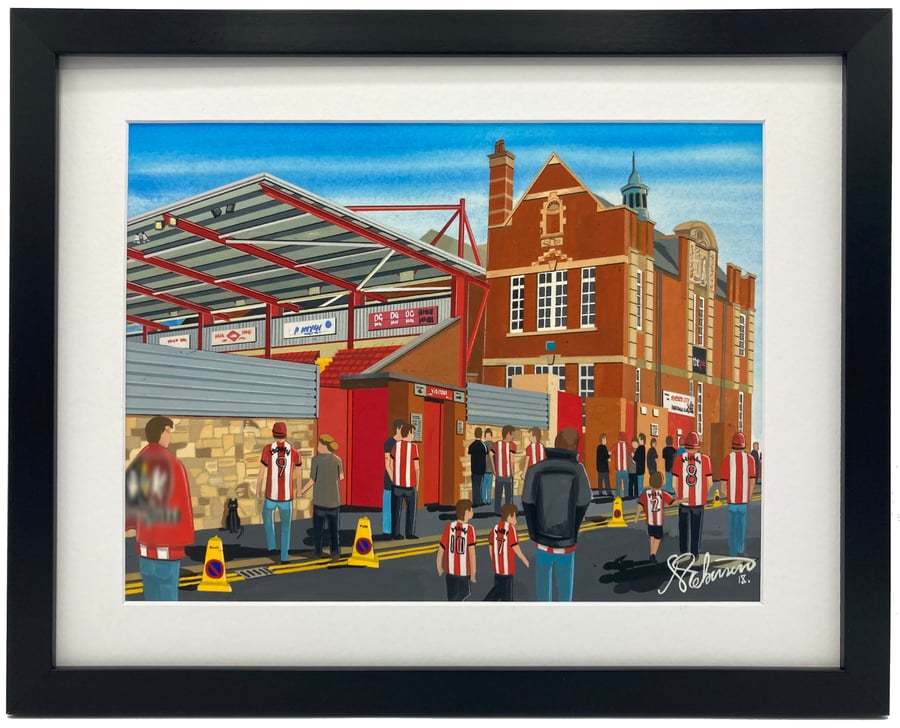 Exeter City F.C, St James Park Stadium. High Quality Framed, Football Art Print.