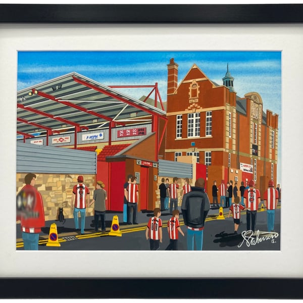 Exeter City F.C, St James Park Stadium. High Quality Framed, Football Art Print.