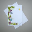 original hand painted floral greetings card ( ref FA  19 A2 )
